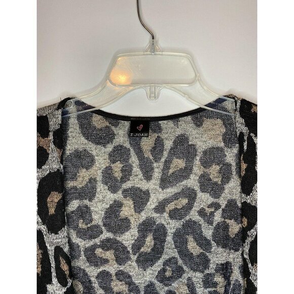 I Joah Animal Print Open Front Kimono Cardigan Top Cover Size Small EUC - Picture 2 of 6